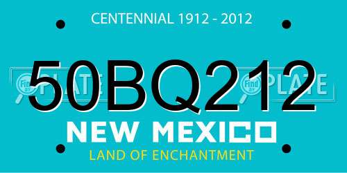 50BQ212 New Mexico License Plate
