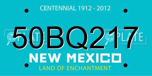 50BQ217 New Mexico License Plate
