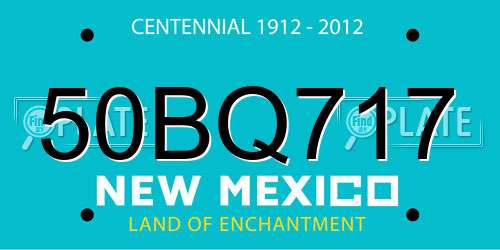 50BQ717 New Mexico License Plate
