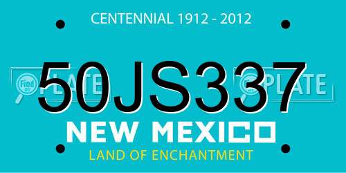 50JS337 New Mexico License Plate