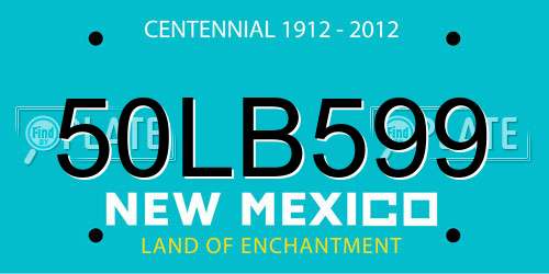 50LB599 New Mexico License Plate