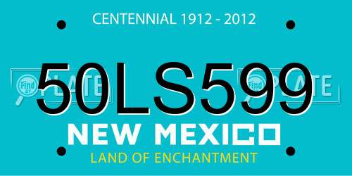 50LS599 New Mexico License Plate