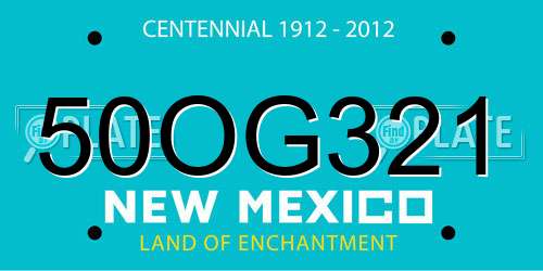 50OG321 New Mexico License Plate