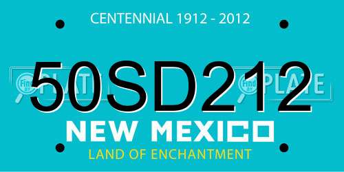 50SD212 New Mexico License Plate