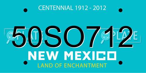 50SO712 New Mexico License Plate