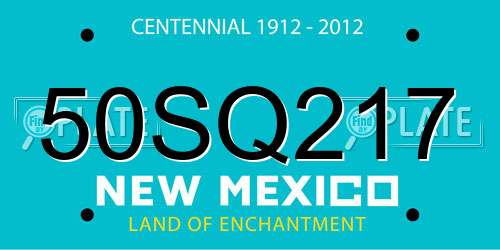 50SQ217 New Mexico License Plate