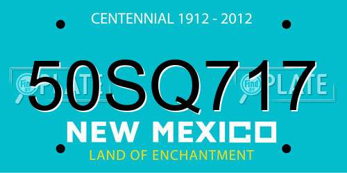 50SQ717 New Mexico License Plate