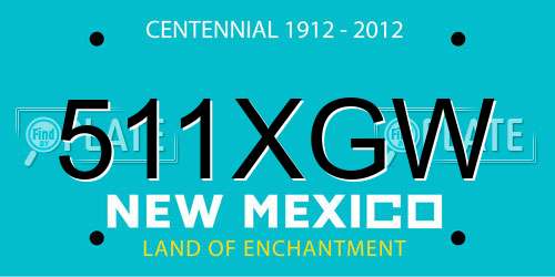 511XGW New Mexico License Plate