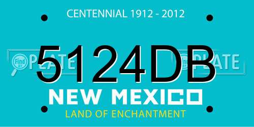 5124DB New Mexico License Plate