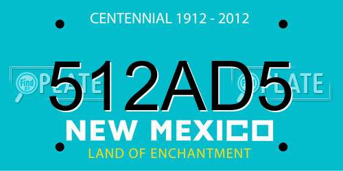512AD5 New Mexico License Plate