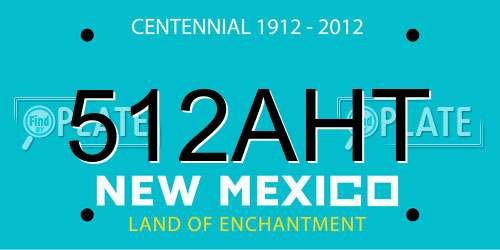 512AHT New Mexico License Plate