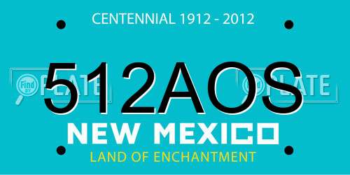 512AOS New Mexico License Plate