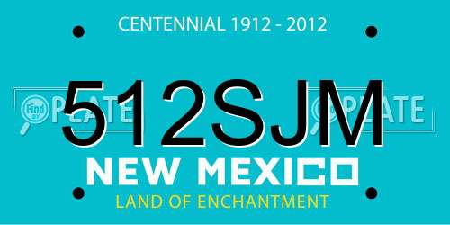 512SJM New Mexico License Plate