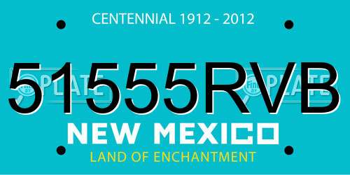 51555RVB New Mexico License Plate