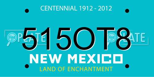 515OT8 New Mexico License Plate