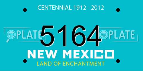 5164 New Mexico License Plate