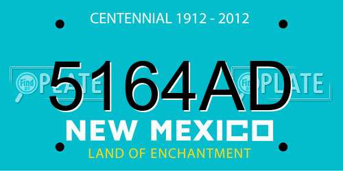 5164AD New Mexico License Plate