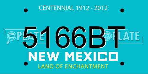 5166BT New Mexico License Plate