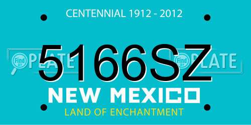 5166SZ New Mexico License Plate