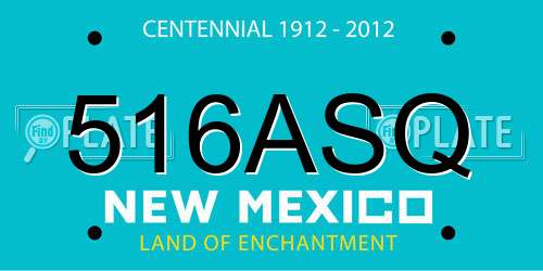 516ASQ New Mexico License Plate