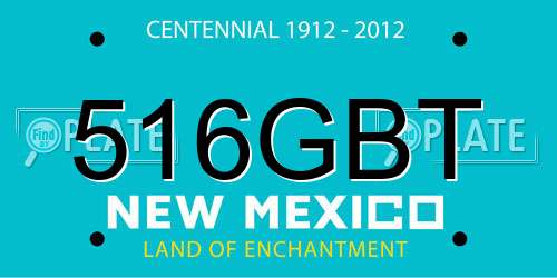 516GBT New Mexico License Plate