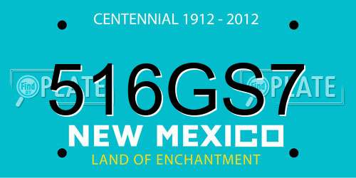516GS7 New Mexico License Plate