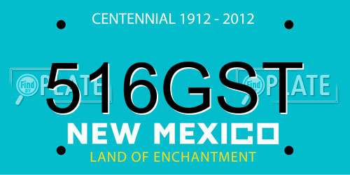 516GST New Mexico License Plate