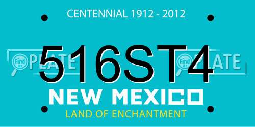 516ST4 New Mexico License Plate