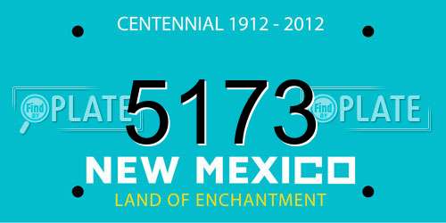 5173 New Mexico License Plate