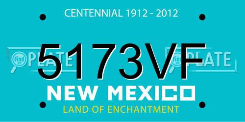 5173VF New Mexico License Plate