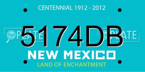 5174DB New Mexico License Plate