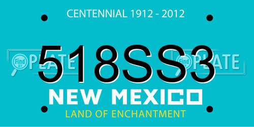 518SS3 New Mexico License Plate