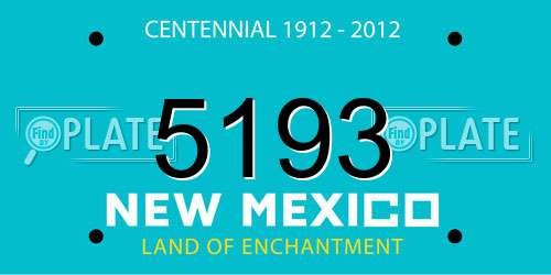 5193 New Mexico License Plate