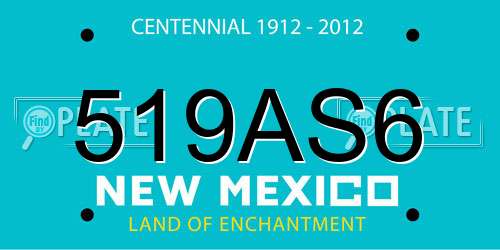 519AS6 New Mexico License Plate