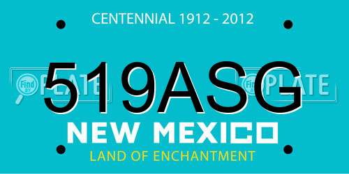 519ASG New Mexico License Plate