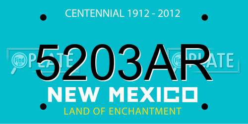 5203AR New Mexico License Plate