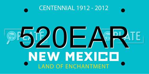 520EAR New Mexico License Plate