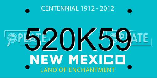 520K59 New Mexico License Plate