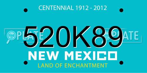 520K89 New Mexico License Plate