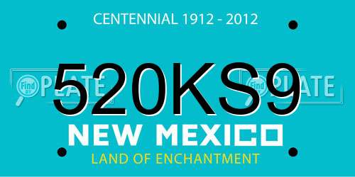 520KS9 New Mexico License Plate