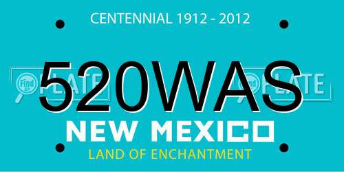 520WAS New Mexico License Plate