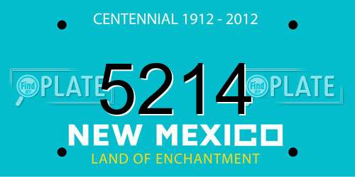 5214 New Mexico License Plate