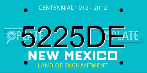 5225DE New Mexico License Plate