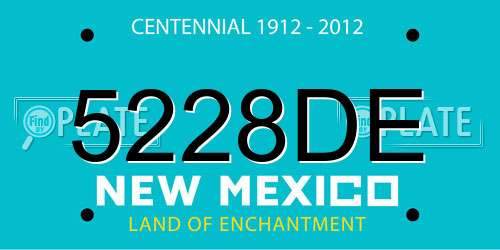 5228DE New Mexico License Plate