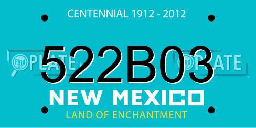 522B03 New Mexico License Plate
