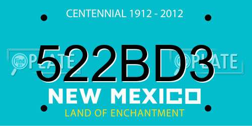 522BD3 New Mexico License Plate