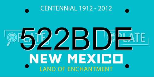 522BDE New Mexico License Plate