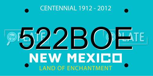 522BOE New Mexico License Plate