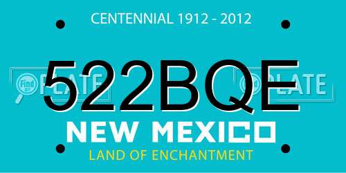 522BQE New Mexico License Plate