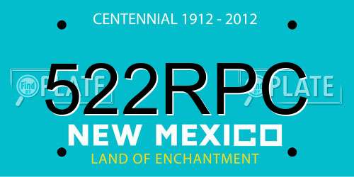 522RPC New Mexico License Plate